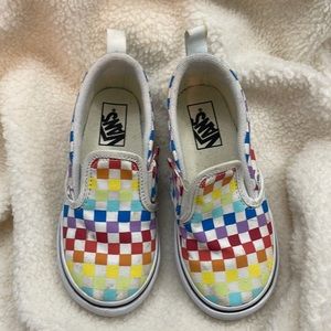 Vans Toddler Size 10 Rainbow Discontinued Rare Slip On Sneaker
